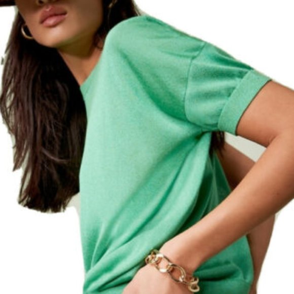 Banana Republic Tops - Banana Republic Short Sleeve Sweater Hula Green XS NWT